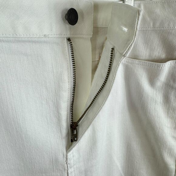 Talbots Classic Cotton White Mid Rise Knee Length Jean Skirt Stretch Pockets 10 - Picture 5 of 7